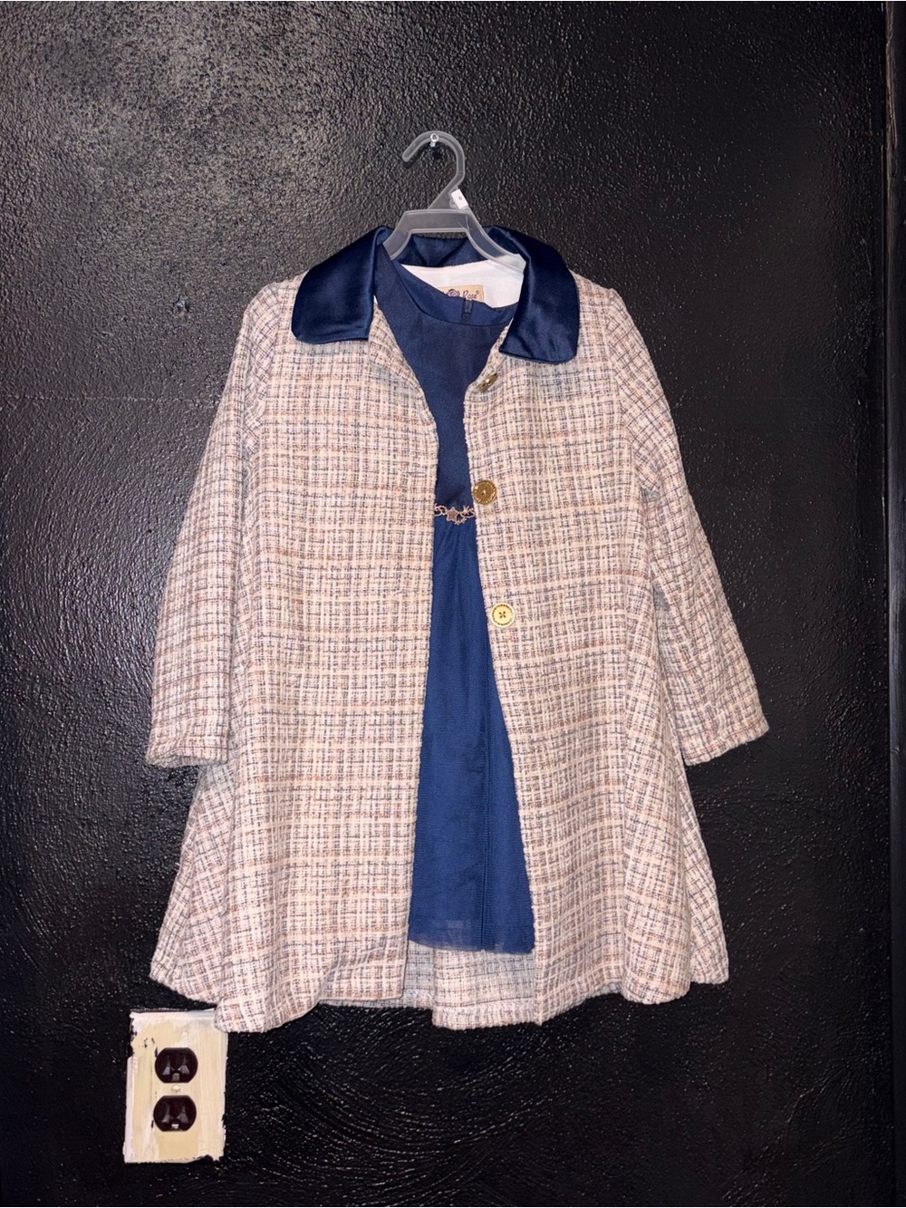 Purple Rose Girls Tweed Coat Dress 2pc Size 5T
